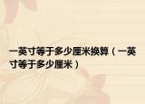 一英寸等于多少厘米换算（一英寸等于多少厘米）