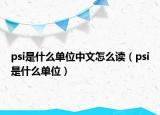 psi是什么单位中文怎么读（psi是什么单位）