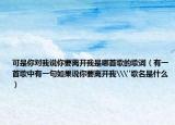 可是你对我说你要离开我是哪首歌的歌词（有一首歌中有一句如果说你要离开我\