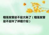 榴莲发苦是不是太熟了（榴莲发苦是不是坏了详细介绍）