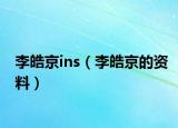 李皓京ins（李皓京的资料）