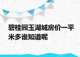 碧桂园玉湖城房价一平米多谁知道呢