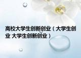 高校大学生创新创业（大学生创业 大学生创新创业）