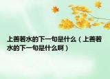 上善若水的下一句是什么（上善若水的下一句是什么啊）