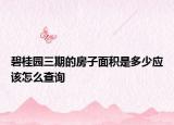 碧桂园三期的房子面积是多少应该怎么查询