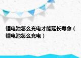 锂电池怎么充电才能延长寿命（锂电池怎么充电）