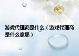 游戏代理商是什么（游戏代理商是什么意思）