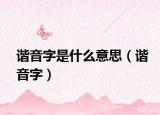 谐音字是什么意思（谐音字）