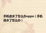 手机进水了怎么办oppo（手机进水了怎么办）