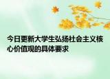今日更新大学生弘扬社会主义核心价值观的具体要求