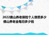 2022佛山养老保险个人缴费多少 佛山养老金每月多少钱