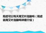 阳虚可以每天用艾叶泡脚吗（阳虚能用艾叶泡脚吗详细介绍）