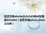 在正方体abcda1b1c1d1中ef分别是bb1db1（在正方体abcd a1b1c1d1中）