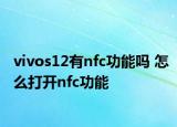 vivos12有nfc功能吗 怎么打开nfc功能