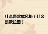 什么是欧式风格（什么是欧拉图）