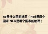 ne是什么国家缩写（ned是哪个国家 NED是哪个国家的缩写）