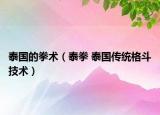 泰国的拳术（泰拳 泰国传统格斗技术）