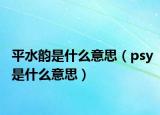 平水韵是什么意思（psy是什么意思）