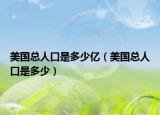 美国总人口是多少亿（美国总人口是多少）