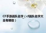 CF手游战队名字（cf战队名字大全有哪些）