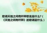 歌词天地之间有杆秤歌名是什么?（《天地之间有杆秤》的歌词是什么）