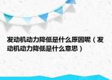 发动机动力降低是什么原因呢（发动机动力降低是什么意思）