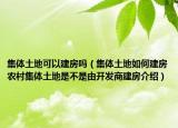 集体土地可以建房吗（集体土地如何建房农村集体土地是不是由开发商建房介绍）