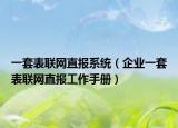 一套表联网直报系统（企业一套表联网直报工作手册）