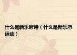 什么是新乐府诗（什么是新乐府运动）