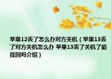 苹果12丢了怎么办对方关机（苹果13丢了对方关机怎么办 苹果13丢了关机了能找回吗介绍）