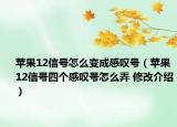 苹果12信号怎么变成感叹号（苹果12信号四个感叹号怎么弄 修改介绍）
