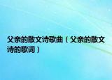 父亲的散文诗歌曲（父亲的散文诗的歌词）