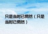 只是当时已惘然（只是当时已惘然）