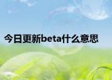 今日更新beta什么意思