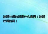 波澜壮阔的澜是什么意思（波澜壮阔的澜）
