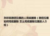 怎样将微信拉黑的人彻底删除（微信拉黑如何彻底删除 怎么彻底删除拉黑的人介绍）