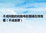 不成问题的问题电影国语在线观看（不成意思）