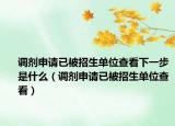 调剂申请已被招生单位查看下一步是什么（调剂申请已被招生单位查看）