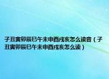 子丑寅卯辰巳午未申酉戌亥怎么读音（子丑寅卯辰巳午未申酉戌亥怎么读）