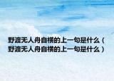 野渡无人舟自横的上一句是什么（野渡无人舟自横的上一句是什么）