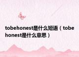 tobehonest是什么短语（tobehonest是什么意思）