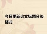 今日更新论文标题分级格式