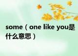 some（one like you是什么意思）