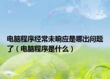 电脑程序经常未响应是哪出问题了（电脑程序是什么）