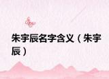 朱宇辰名字含义（朱宇辰）
