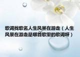 歌词找歌名人生风景在游走（人生风景在游走是哪首歌里的歌词呀）
