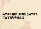 桃子怎么保存比较耐放（桃子怎么保存不易烂详细介绍）
