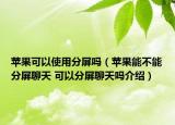 苹果可以使用分屏吗（苹果能不能分屏聊天 可以分屏聊天吗介绍）