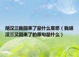 胡汉三我回来了是什么意思（我胡汉三又回来了的原句是什么）