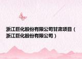浙江巨化股份有限公司甘肃项目（浙江巨化股份有限公司）
